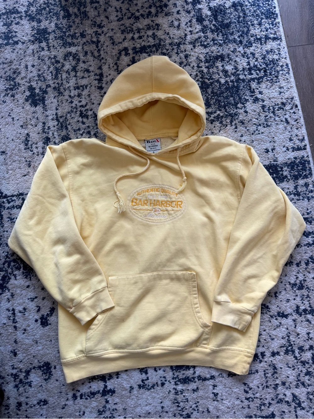 Bar Harbor Men's Pale Yellow Hooded Sweatshirt